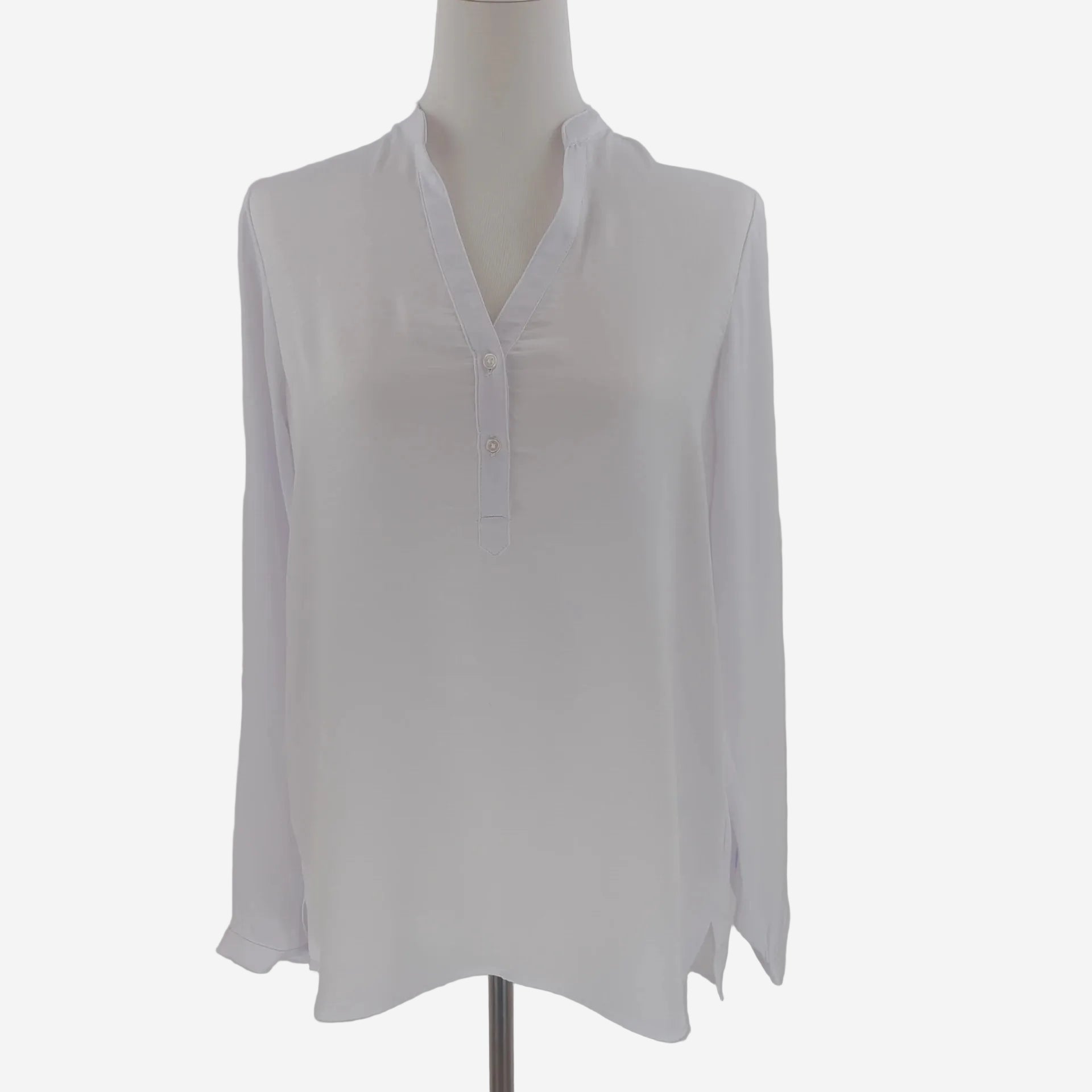 Bodyflirt  Weiße Damen Bluse mit V-Ausschnitt Elegante Langarm Bluse Locker Fallend