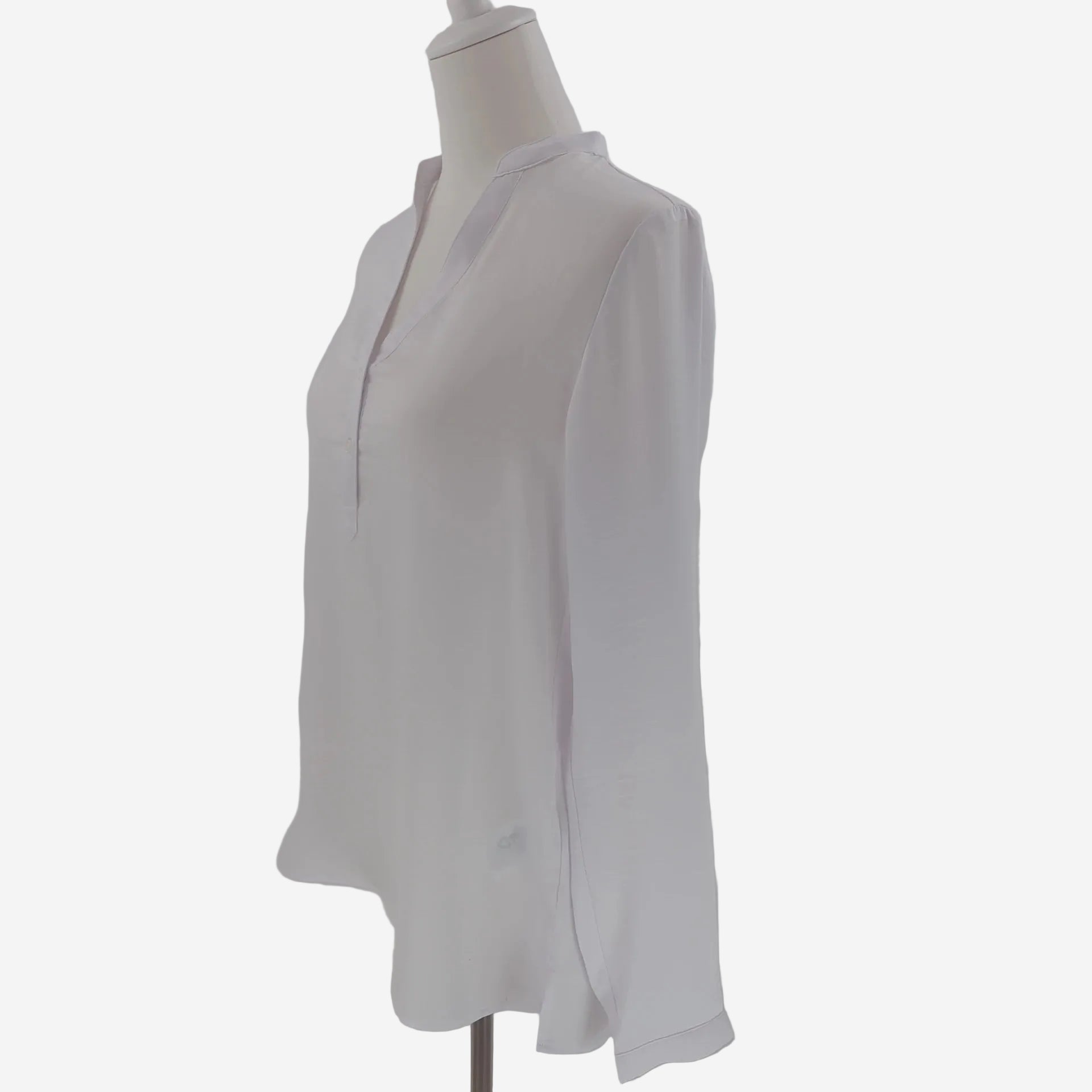 Bodyflirt  Weiße Damen Bluse mit V-Ausschnitt Elegante Langarm Bluse Locker Fallend