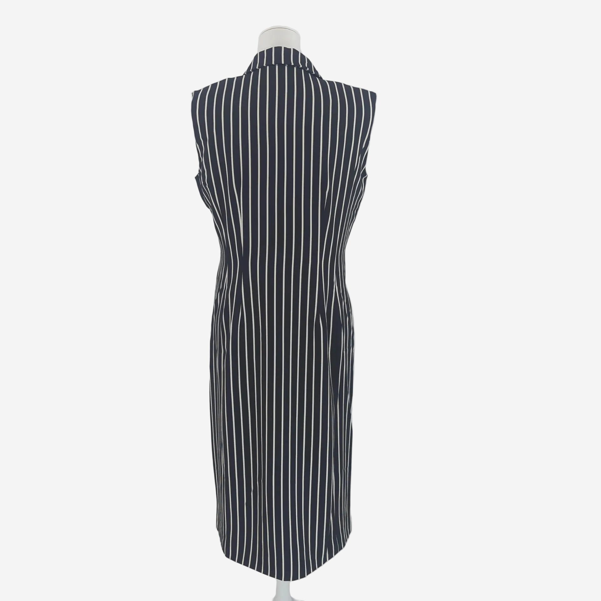 Schwarz Weiß gestreiftes Business Kleid – Elegantes Etuikleid für Damen