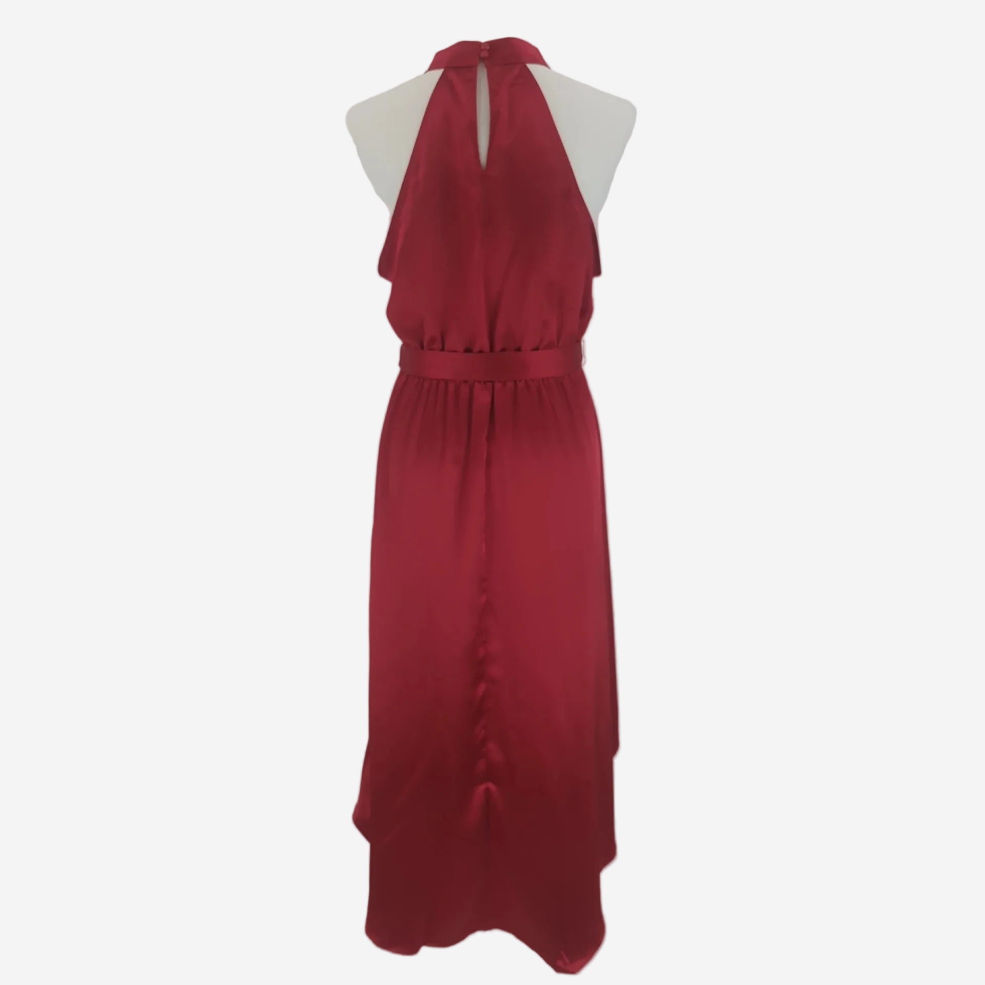 Bodyflirt Rotes Satin Kleid Halterneck Asymmetrisch Elegant