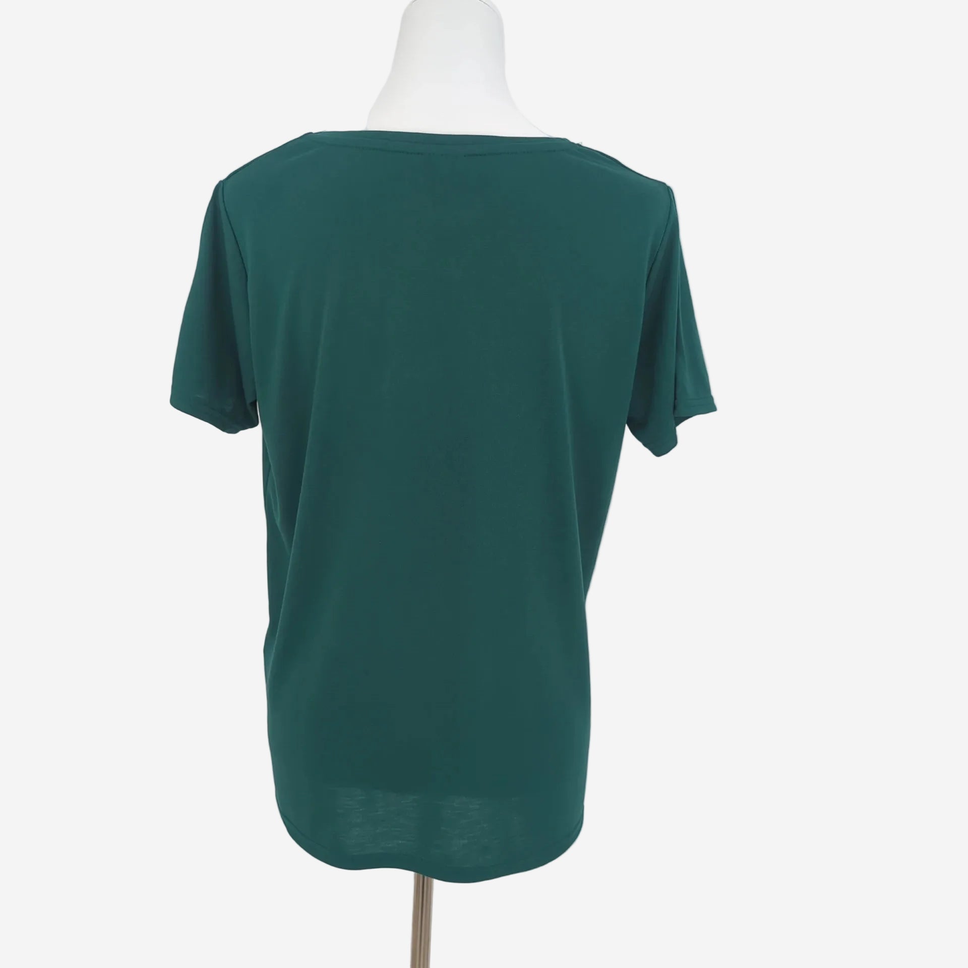 Damen T Shirt Grün mit Palmen Print – Sommer Oberteil mit Knotendetail