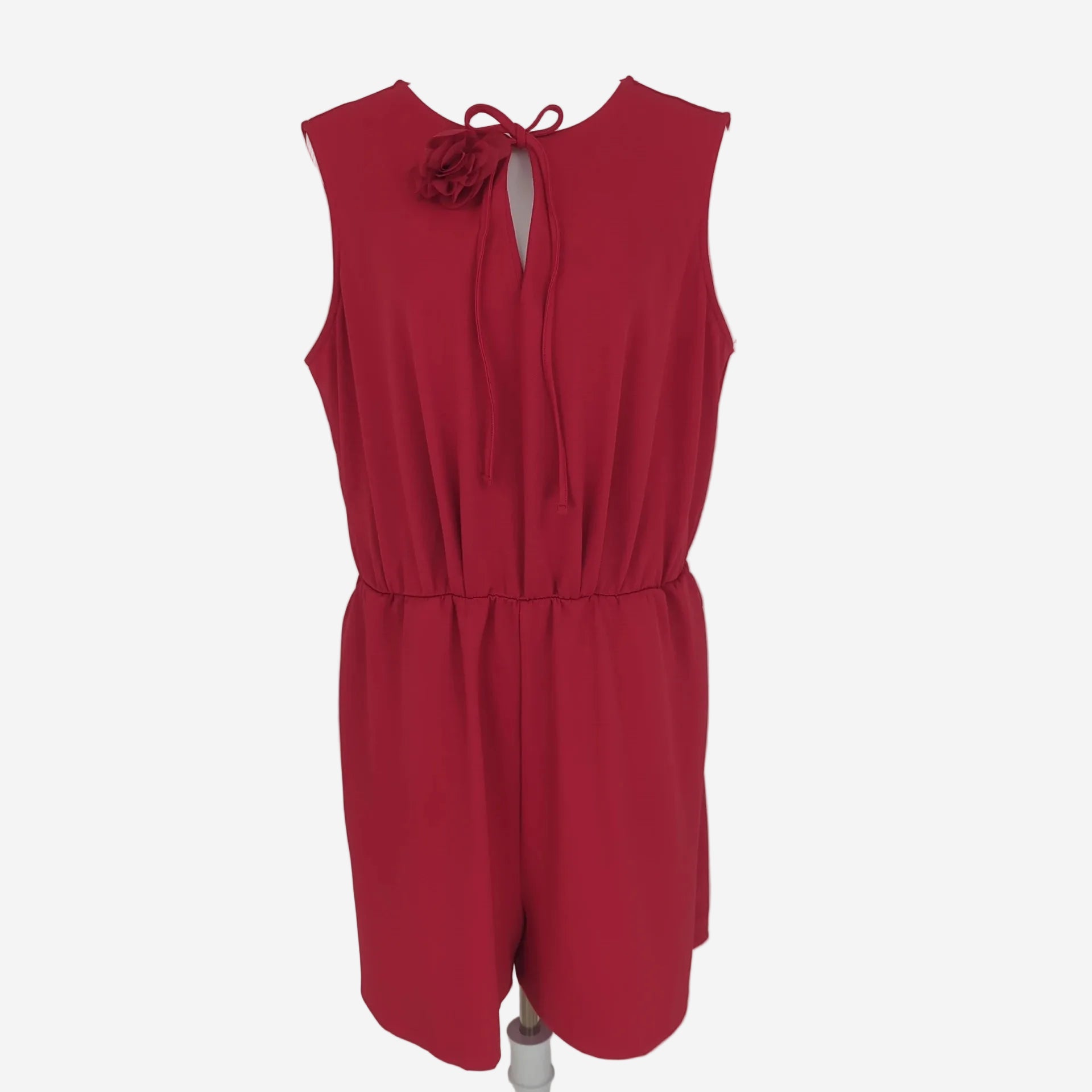 Bodyflirt Roter Playsuit Jumpsuit mit Rosen-Detail