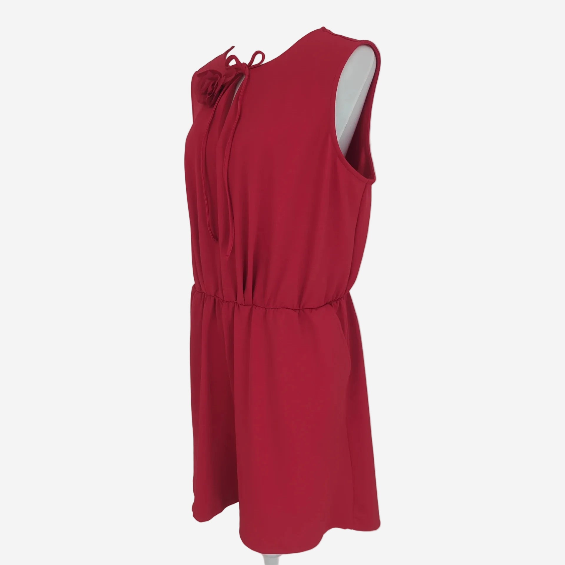 Bodyflirt Roter Playsuit Jumpsuit mit Rosen-Detail