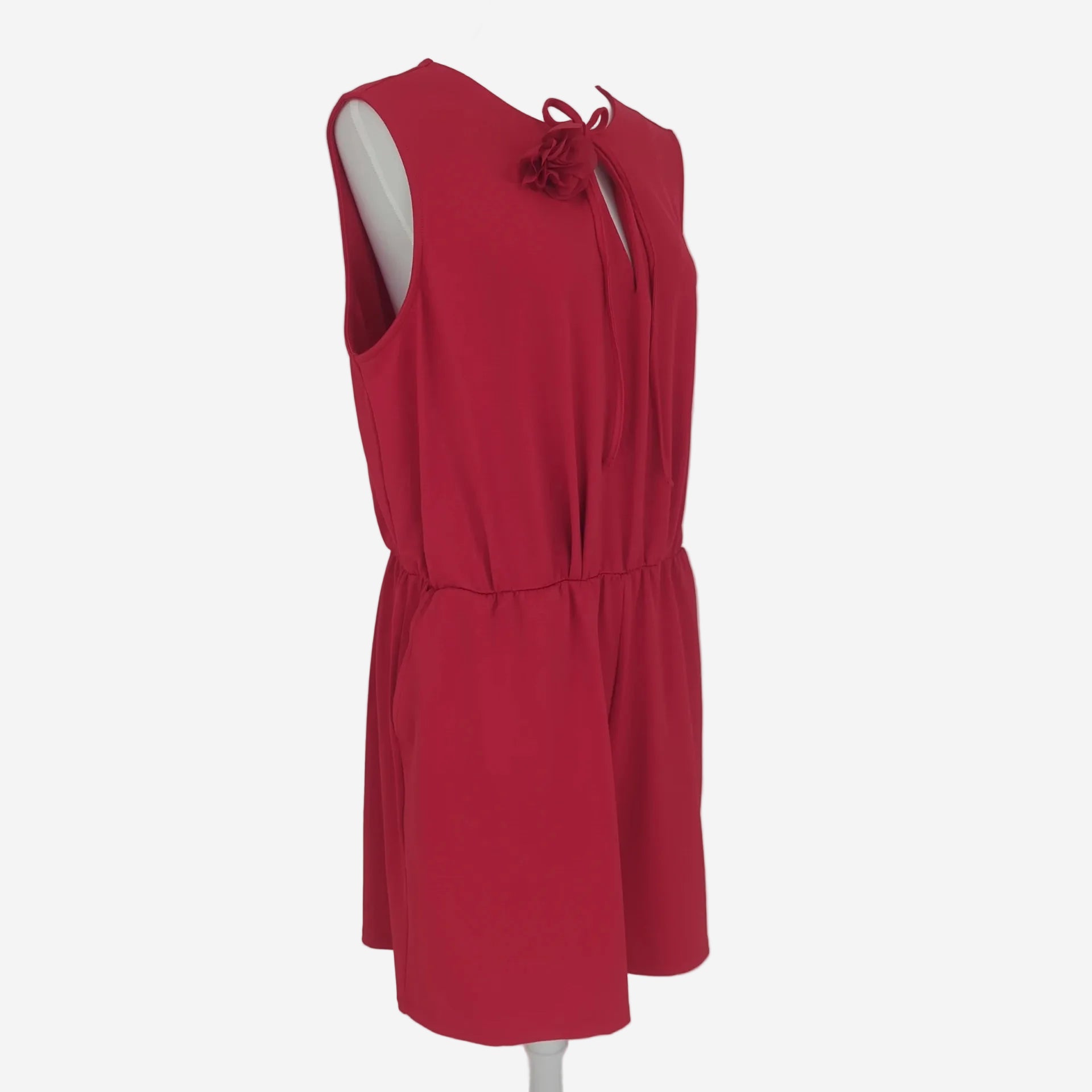 Bodyflirt Roter Playsuit Jumpsuit mit Rosen-Detail