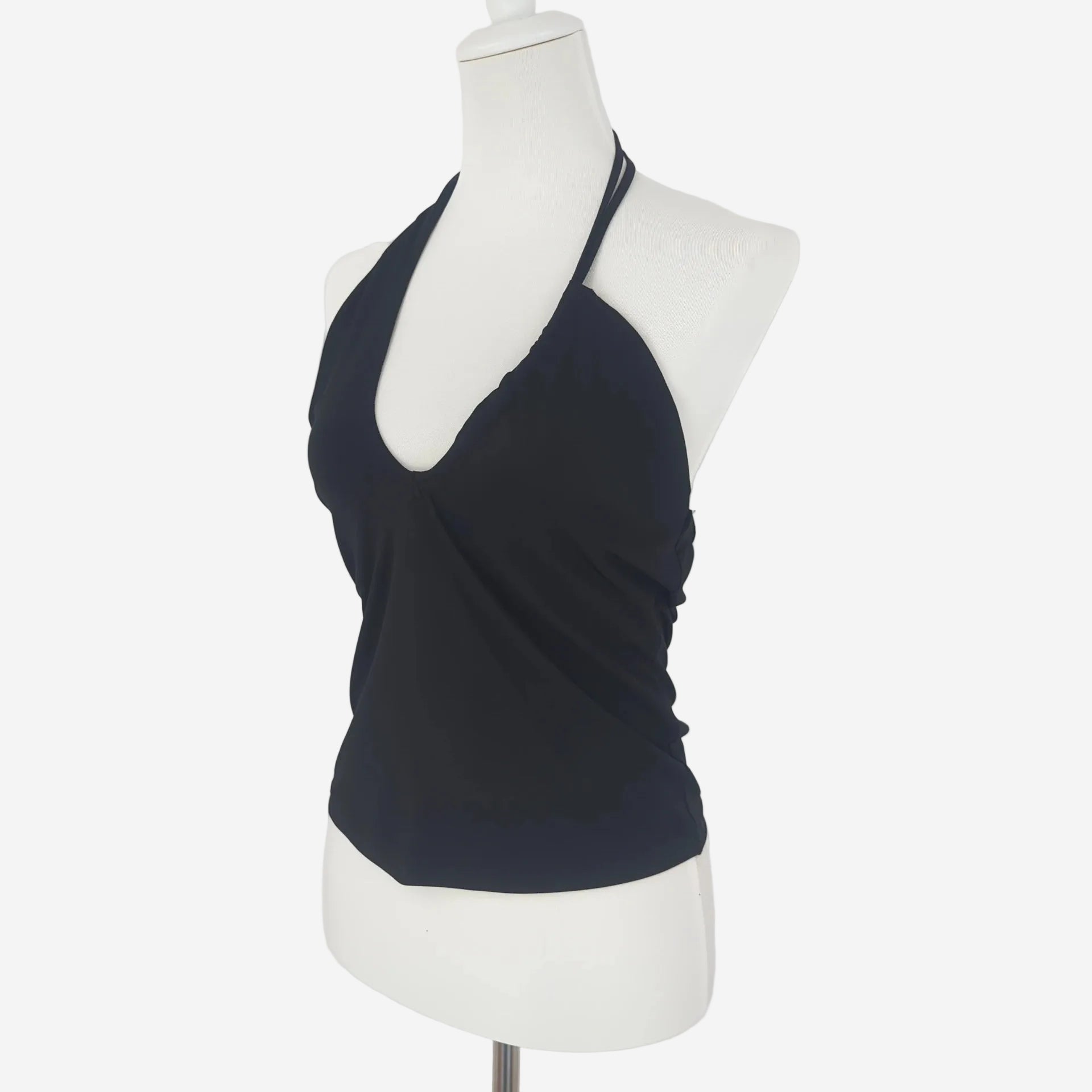 Bonprix Schwarzes Neckholder Top mit Ruched-Detail