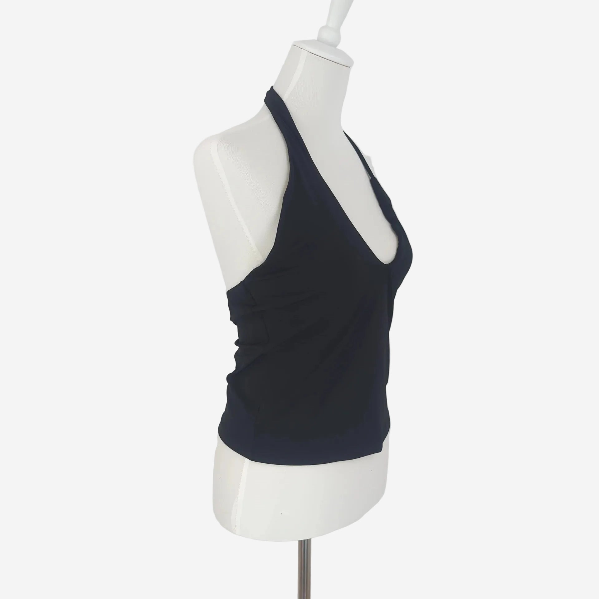Bonprix Schwarzes Neckholder Top mit Ruched-Detail
