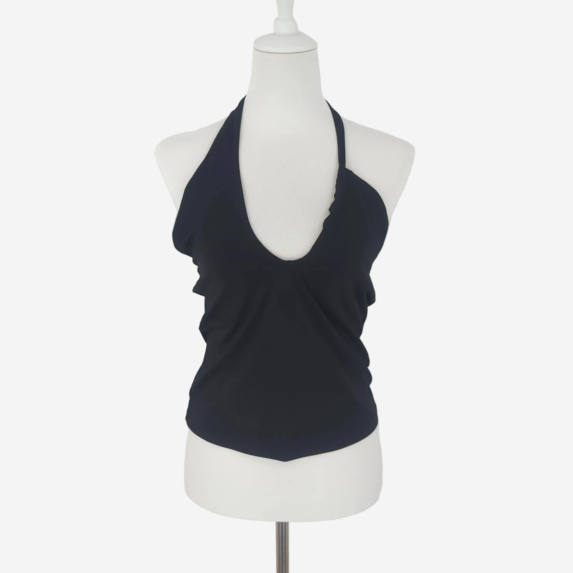 Bonprix Schwarzes Neckholder Top mit Ruched-Detail